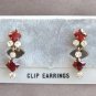 Red Stone Dangle 12K Gold Earrings Vintage Jewelry 1950s