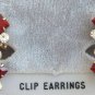 Red Stone Dangle 12K Gold Earrings Vintage Jewelry 1950s
