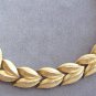 Gold Textured Flower Leaf Petal Necklace Retro 1960s Vintage Jewelry