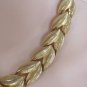 Gold Textured Flower Leaf Petal Necklace Retro 1960s Vintage Jewelry