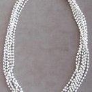 Long 55" Triple Strand White Beaded Necklace Hong Kong Vintage Retro 1950s Jewelry Long 55" Triple Strand White Beaded Necklace Hong Kong Vintage Retro 1950s Jewelry