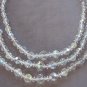 Triple Strand Aurora Borealis Crystal Glass Beaded Necklace Retro Japan 1950s Vintage Jewelry