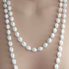 Long 53" White Beaded Necklace Vintage 1950s Jewelry Long 53" White Beaded Necklace Vintage 1950s Jewelry