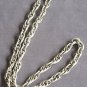Large Silver Textured Link Rope Chain Necklace Vintage Bling 1970s