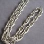 Large Silver Textured Link Rope Chain Necklace Vintage Bling 1970s