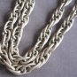 Large Silver Textured Link Rope Chain Necklace Vintage Bling 1970s
