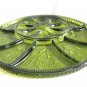 Indiana Glass Relish Deviled Egg Tray Cheese Crackers Quality Pebble Leaf Vintage