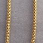 Gold Beaded Dangle Triple Ring Pendant Necklace Vintage 1970s Jewelry