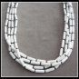 White & Black 4 Strand Chunky Beaded Necklace Vintage Jewelry 1960s