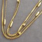 Double Strand Gold Beaded Necklace Retro 1970s Vintage Jewelry