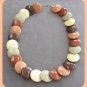 Chunky Style Large Saucer Beaded Necklace Earthtones Retro Vintage 1960s Jewelry