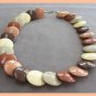 Chunky Style Large Saucer Beaded Necklace Earthtones Retro Vintage 1960s Jewelry