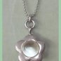 Silver Flower Clear Ball Pendant Necklace By Soho Design Vintage 1980s Jewelry