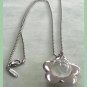 Silver Flower Clear Ball Pendant Necklace By Soho Design Vintage 1980s Jewelry
