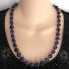 Purple Black 24" Beaded Necklace Unique Shape Beads Vintage Jewelry 1980s Purple Black 24" Beaded Necklace Unique Shape Beads Vintage Jewelry 1980s