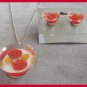 Double Red Rose Lucite Pendant Necklace & Earrings Jewelry Set Sterling Silver Vintage 1950s