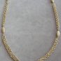 Long Double Strand Gold Beaded 55" Necklace Retro Chunky Style Vintage Jewelry 1960s