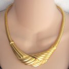 Large Chunky Gold Pendant Collar Necklace Designer Don Lin Vintage Jewelry 1980s