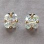 Crystal Aurora Borealis Double Strand Necklace & Clip On Earrings Designer Elco Vintage Jewelry Set