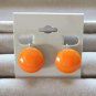 Bakelite Button Style Yellow Orange Screw Back Earrings Vintage Jewelry 1950's