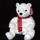 2000 White Holiday Teddy Bear Ty Beanie Baby Retired