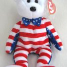 Liberty White Face USA American Bear Ty Beanie Baby Retired 2002