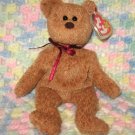 Curly The Tan Bear Ty Beanie Baby Retired 1998