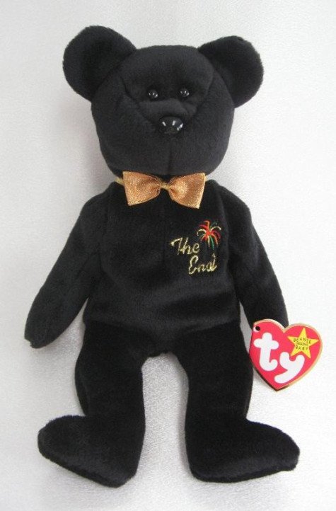 The End Black Bear Ty Beanie Baby Retired 1999