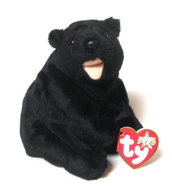Cinders The Black Bear Ty Beanie Baby Retired 2001