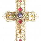 Fancy Jeweled Puffed Cross Wall Decor Ornament Religious Handmade Fancy Jeweled Puffed Cross Wall Decor Ornament Religious Handmade