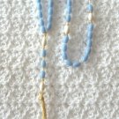 Handcrafted Vintage Blue And White Plastic Beaded Rosary Crucifix Handcrafted Vintage Blue And White Plastic Beaded Rosary Crucifix