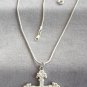 Sparkly Rhinestone Silver Cross Pendant Necklace Designer Roman Religion Religious