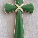 Large Green Jade Cross Pendant By Avon Vintage 1973 Religious Religion