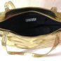 Large Bloomingdales Flashy Quilted Metallic Gold Handbag Purse Vintage 1980s