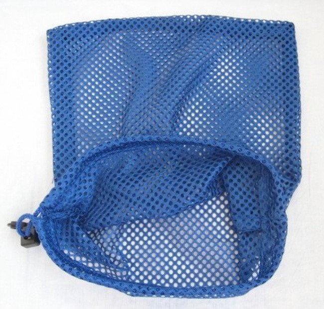 Blue Net Mesh Drawstring Laundry Carry All Bag