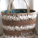 Bahamas Large Fancy Natural Straw Handbag Purse For Beach Pool Vintage