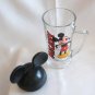 Mickey Mouse Glass Mug Cup Mouse Ear Lid Anchor Hocking HTF Unique Disney