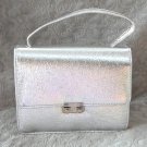 Flashy Fancy Silver Metallic Handbag Purse Vintage 1980s