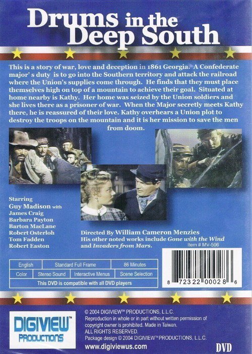 Drums in The Deep South DVD Movie Guy Madison Video Barbara Payton