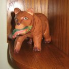 Carved Wooden Brown Bear Figure Figurine Carrying His Fish Carved Wooden Brown Bear Figure Figurine Carrying His Fish