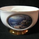 Thomas Kinkade Decorative Large Bowl Planter Sunday Evening Sleigh Ride