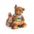 Indian Girl Teddy Bear Figurine Tepee Hand Painted