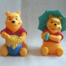 2 Winnie The Pooh Squeeze Toys Figures 1990's Collectible