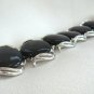 Large Gray Cabochon Thermoset Bracelet & Clip On Earrings Vintage Set 1950s Jewelry