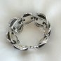 Large Gray Cabochon Thermoset Bracelet & Clip On Earrings Vintage Set 1950s Jewelry