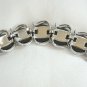 Large Gray Cabochon Thermoset Bracelet & Clip On Earrings Vintage Set 1950s Jewelry