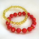 2 Colorful Red And Yellow Beaded Bracelets New 2 Colorful Red And Yellow Beaded Bracelets New