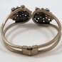 Turquoise Color Stone Bracelet Spring Hinged Vintage Needs Stone