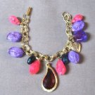 Chunky Style Colorful Charm Bracelet Retro 1960s Vintage Jewelry Chunky Style Colorful Charm Bracelet Retro 1960s Vintage Jewelry