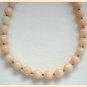 Marble Beaded Necklace Light Peach Color Vintage Retro 1950s Jewelry